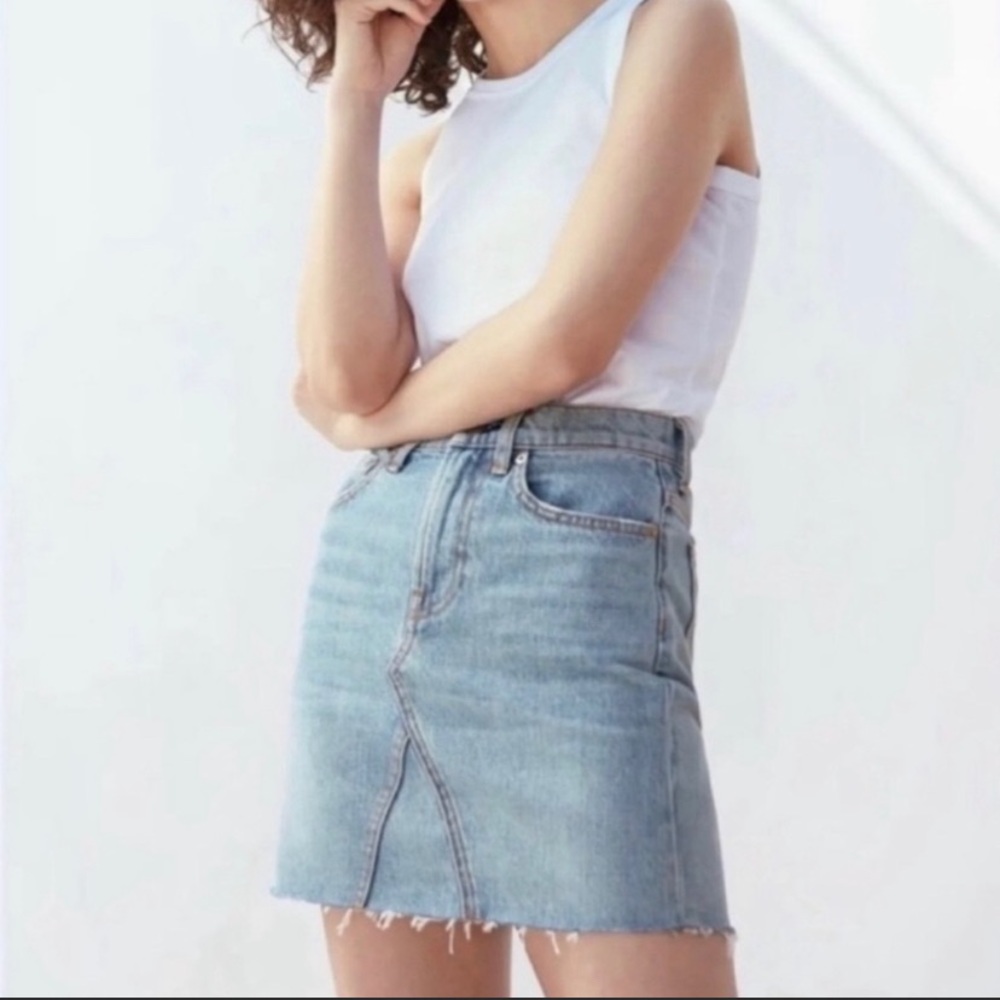 Everlane Light Blue Mini Denim Skirt Size 26